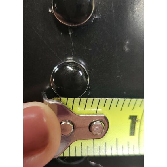 John William Clothing Cufflinks Set, Shiny Black Front, Silver Tone Back - Picture 9 of 9